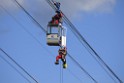 Koelner Seilbahn Gondel blieb haengen Koeln Linksrheinisch P488